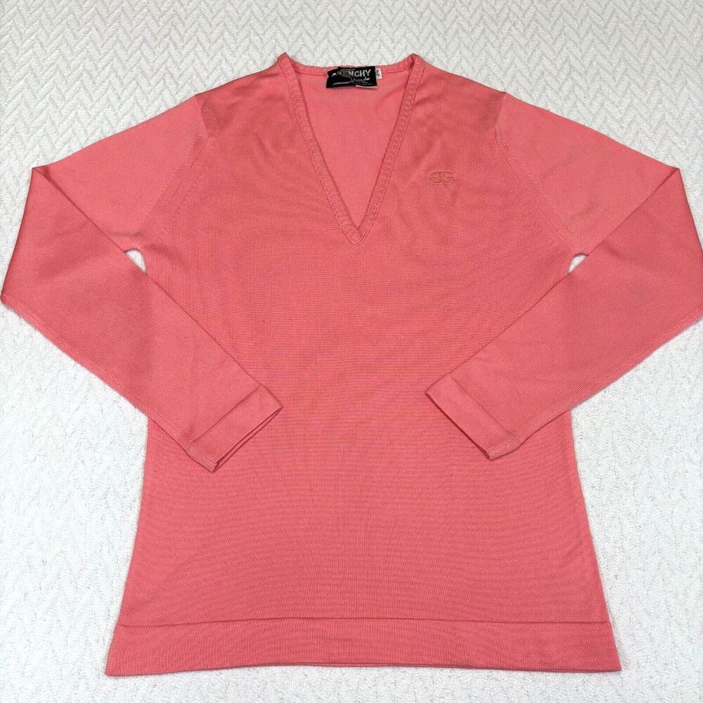 Vintage 1970s GIVENCHY Sport Red Designer Athletic Sweater Top – Size 34 – Rare!